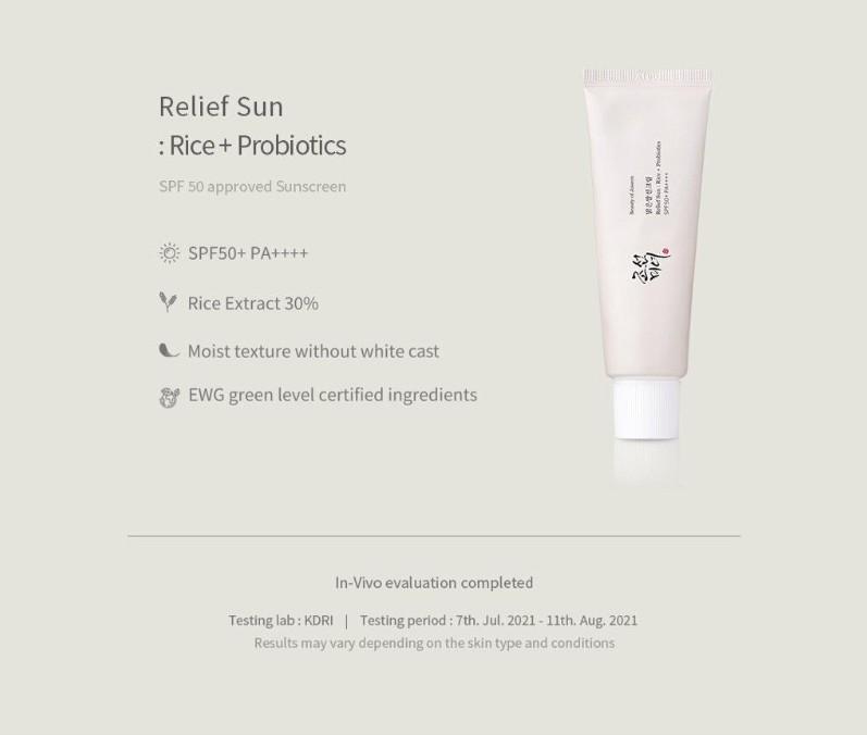 Beauty of Joseon Relief Sun: Rice + Probiotics SPF50+ PA++++ 50ml