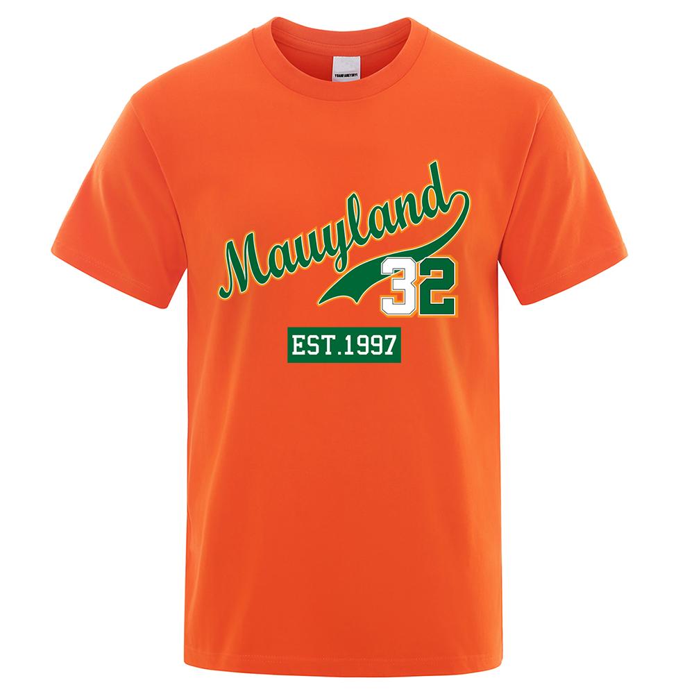 Marllyland 32 Est.1997 Streetwear Letter Graphics Tops Man Casual Oversize T Shirt Cotton Crewneck Loose T Shirts