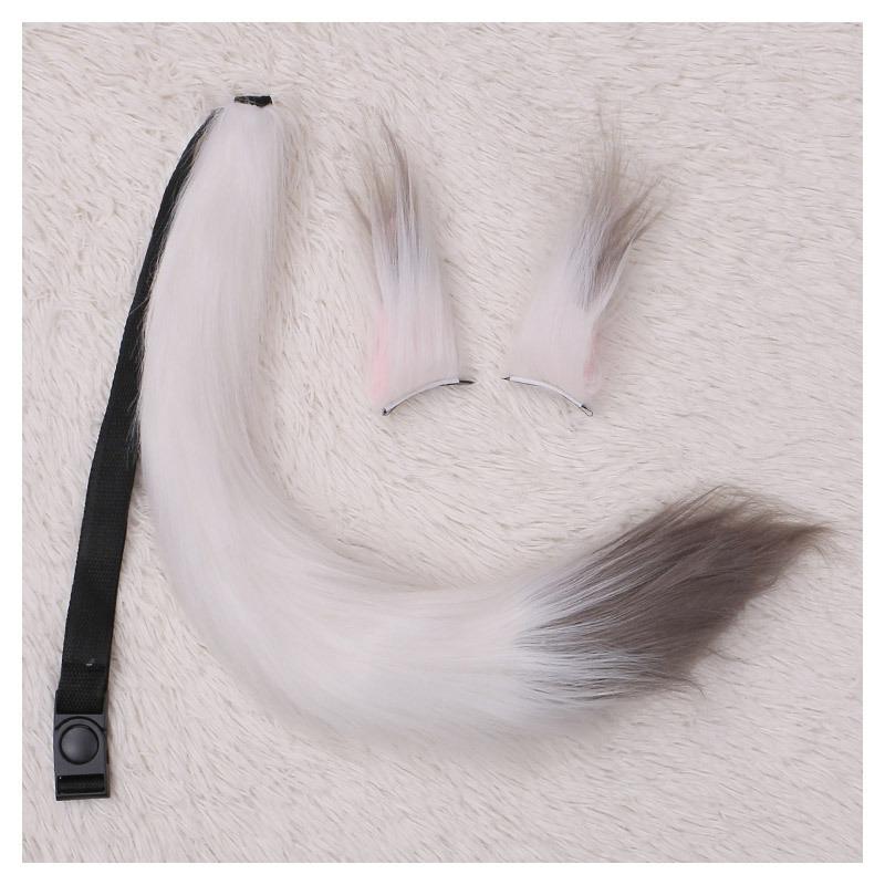Un accessoire de cosplay de fille renard fait main, une barrette d'oreille de bête, une queue de bête, un ensemble queue paire d'oreilles de renard