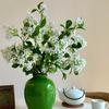 Premium Artificial Flowers with Green Ceramic Vase - Living Room Decorations