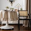 Vintage Rüschen Tischdecke Fleckenabweisend Knitterarm Waschbare Tischdecke Tisch Buffet Party Und Camping Dekorative Tischdecke