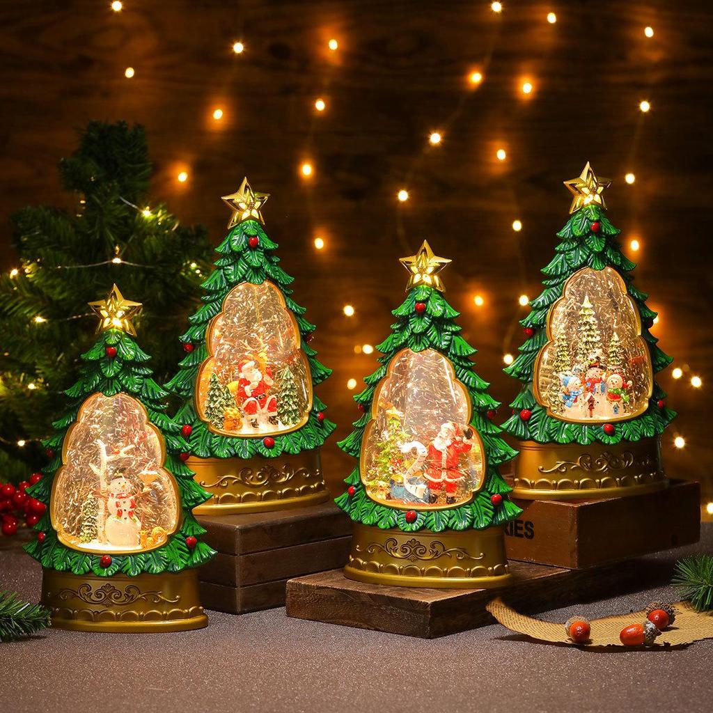 Musikalische Weihnachtsdekorationen mit Licht in verschiedenen Stilen: Telefonzelle & Orkan-Öllampen