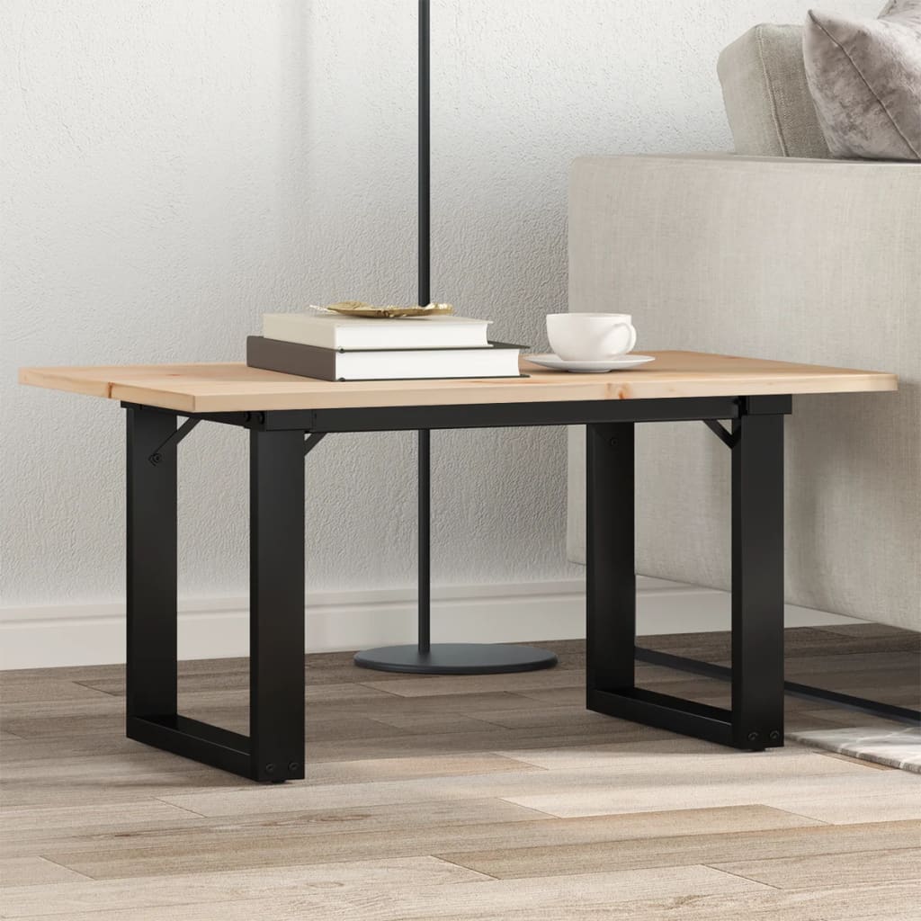 Coffee Table O Frame 80x50x40 cm Solid Pine Wood and Steel
