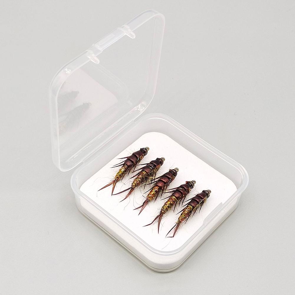 10# Barbed Hook Fishing Lure Set Insects Bait Fly Nymph Stonefly Lure
