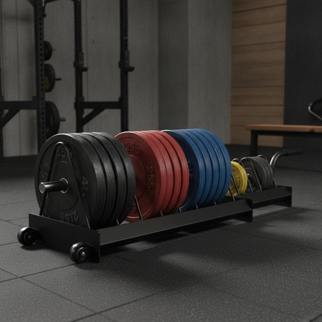 Exercise Disc Storage Rack with Wheels Heavy-Duty Mobile for