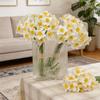 6 Stems Daffodils Artificial Flowers Real Touch Fake Narcissus Flower Silk Spring Fake Flowers Wedding Floral Decor Bouquet