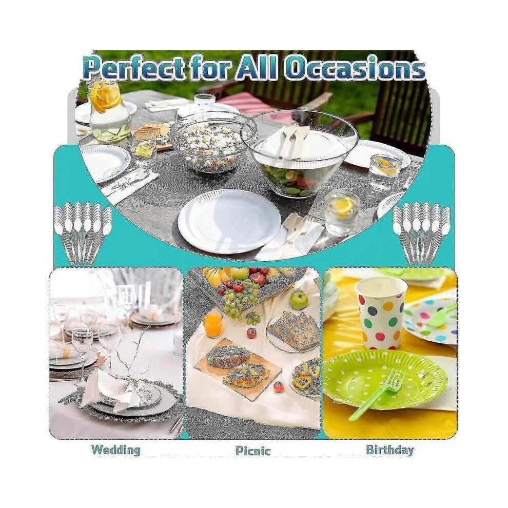 600 Pcs Clear Plastic Spoons 6.7 Inch Heavy Duty Soup Spoons Plastic Utensils Disposable