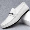 Fashionable Korean Style Leather Casual Shoe Lightweight Comfortable Driving Loafers Soft Soled Men Business Elegant Daily Shoes