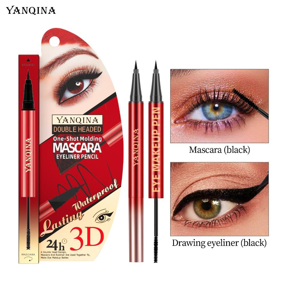 YANQINA  Double Header, One -eyed Pen -speed Dry Waterproof, Makeup Roll, Tap Fiber Long Mascara