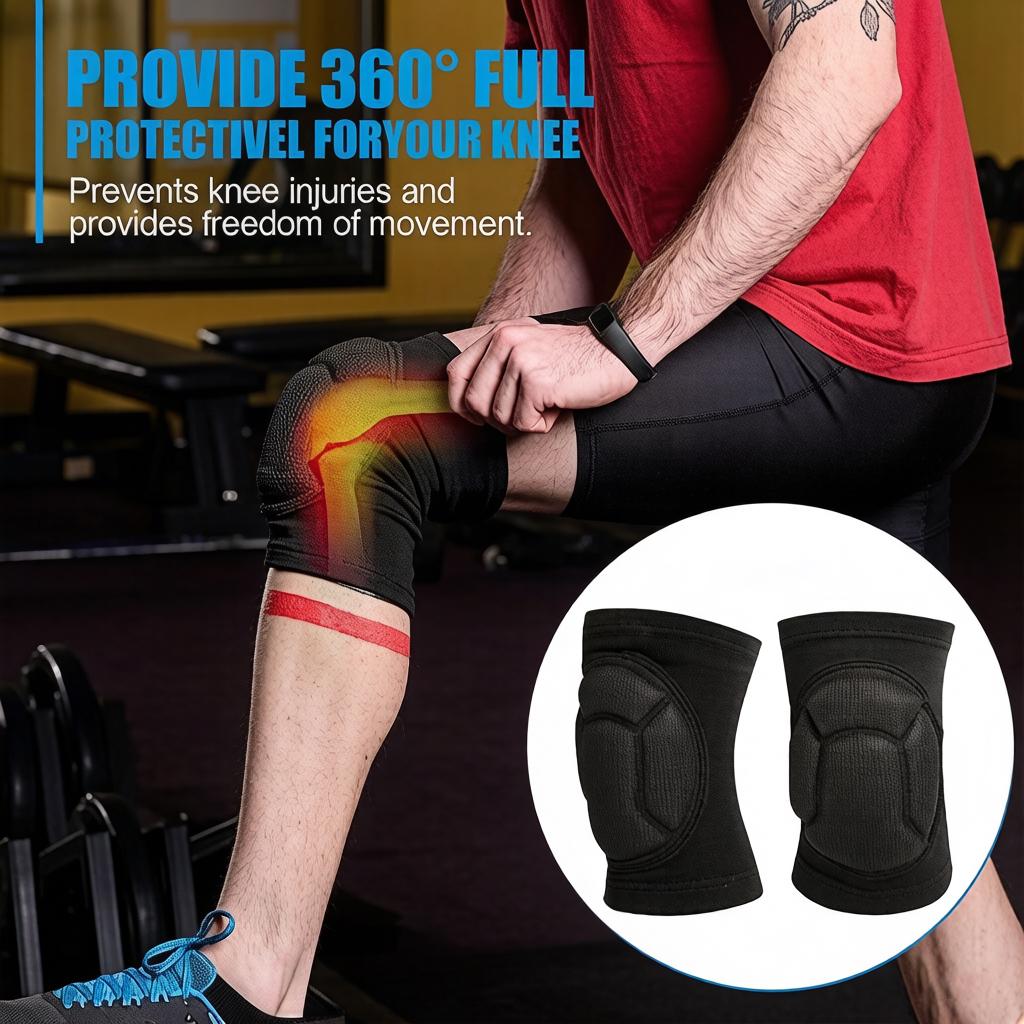 Protective Knee Pads with EVA Shock Absorber Full Protection for Sports Thickened Sponge Knee Support for Basketball Run Hike
