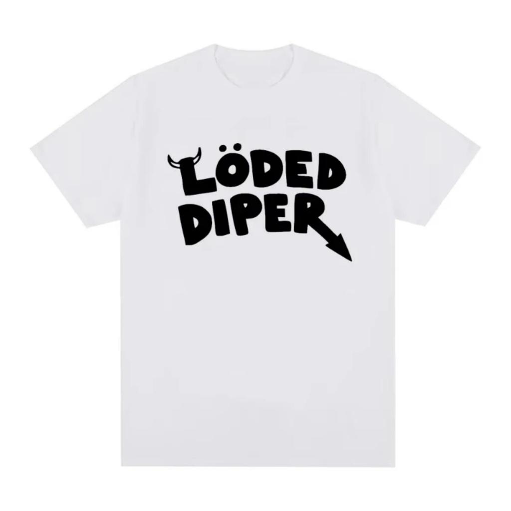 LODED DIPER DIARY OF A WIMP KID T Shirt Male Brand Tee Shirt Men Summer Cotton Short Sleeve Oversized T Shirts Harajuku Couples