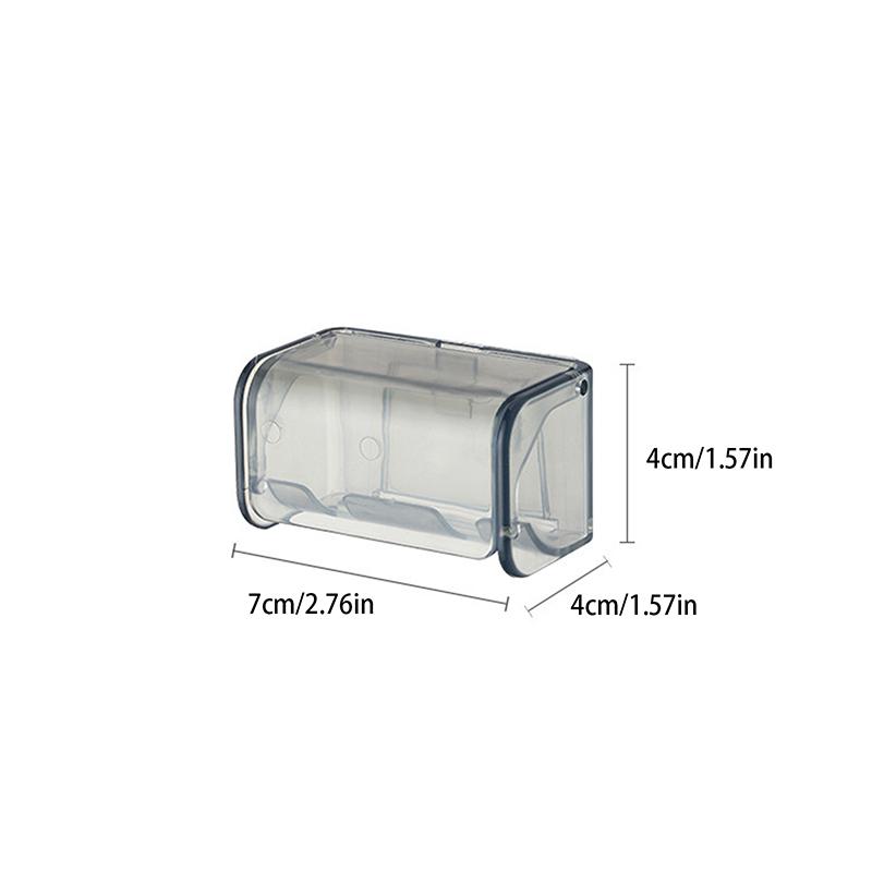 Dustproof Wall Mounted Toothbrush Holder With Cover 2 Slots Self Adhesive Toothbrush Storage Organizer For Shower Bathroom