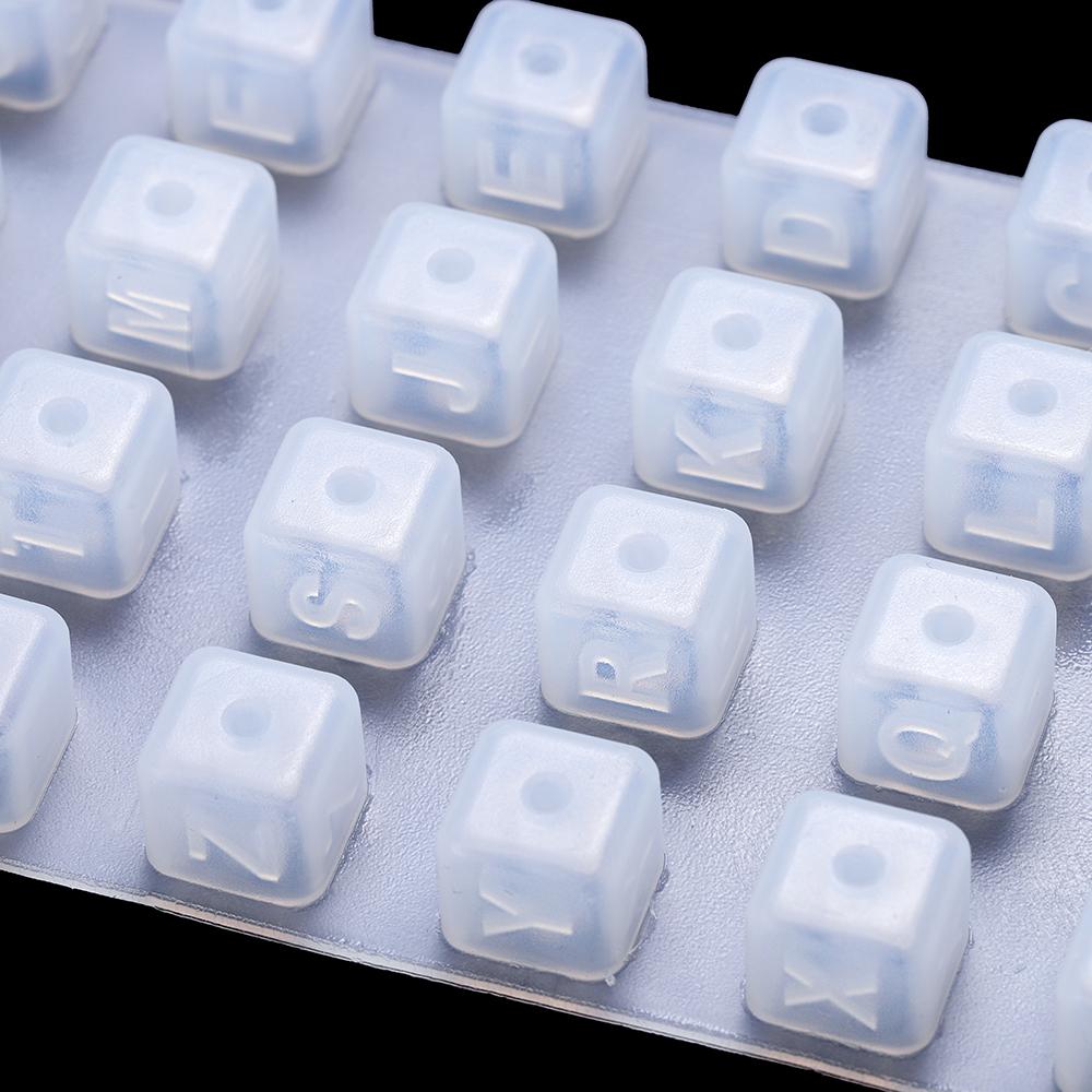 Letter Square Beads Silicone Mold  Alphabet Bracelet Epoxy Resin Mold For DIY Necklace Jewelry Making Crafts Casting Mould