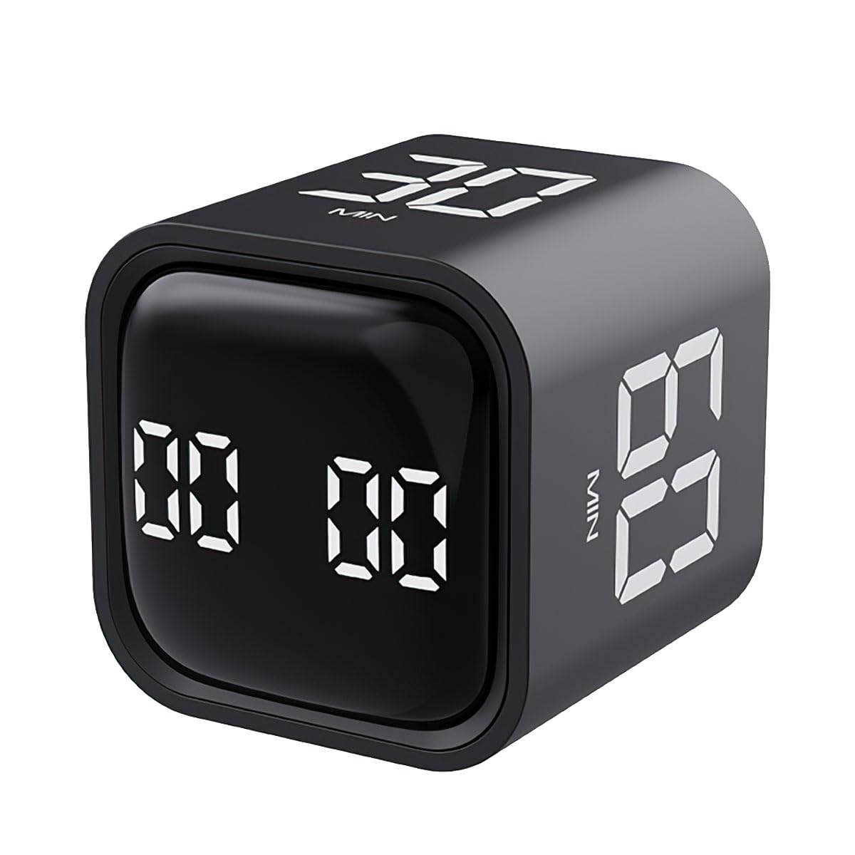 

OBEST Digital Cube Timer, Gravity Sensor Flip Cube Timer, Silent Countdown Timer, Digital Kitchen Timer for Work, Study, and Cooking (Black)