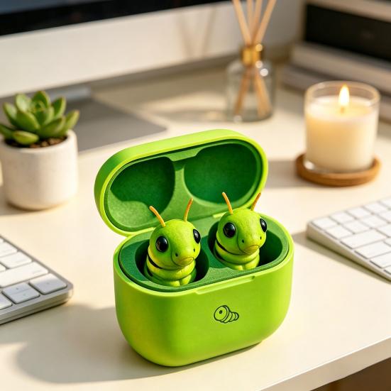 Cute Animal Shaped Bluetooth-compatible Earbuds 3D Frog Eagle Zebra Wolf Lion Animal Wireless Earbuds with Charging Case for Teens Adults