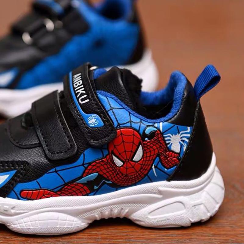 Boys' Spider Shoes, Spring/Fall Leather Soft-Sole Shoes, Breathable Casual Sneakers, Versatile Boys' Athletic Shoes