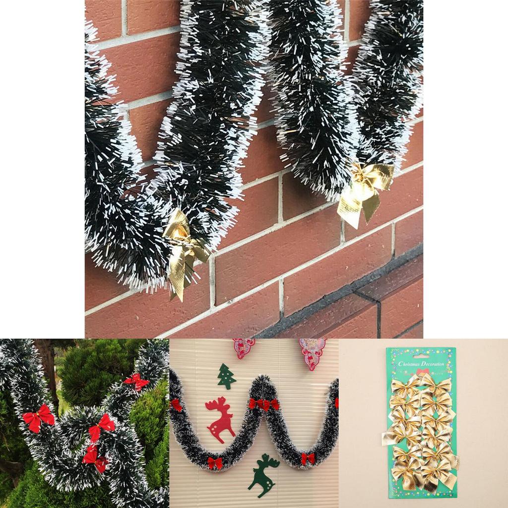 2m Glitter Spesso 65ftx90mm Decorazione Albero di Natale Ghirlanda di Natale Fiocco