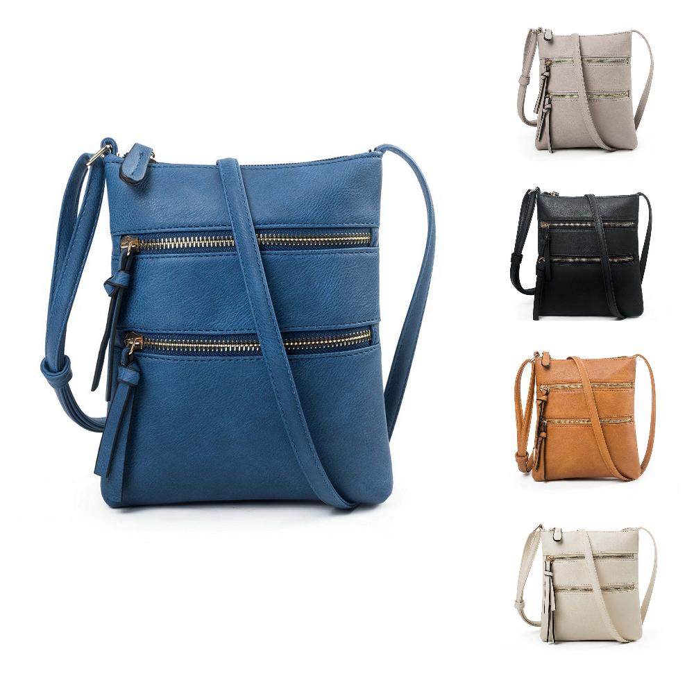 Women PU Leather Shoulder Bag Strap Crossbody Bag Casual Small Handbag Pocket Ladies Designer Zipper Female Messenger Purse 2025