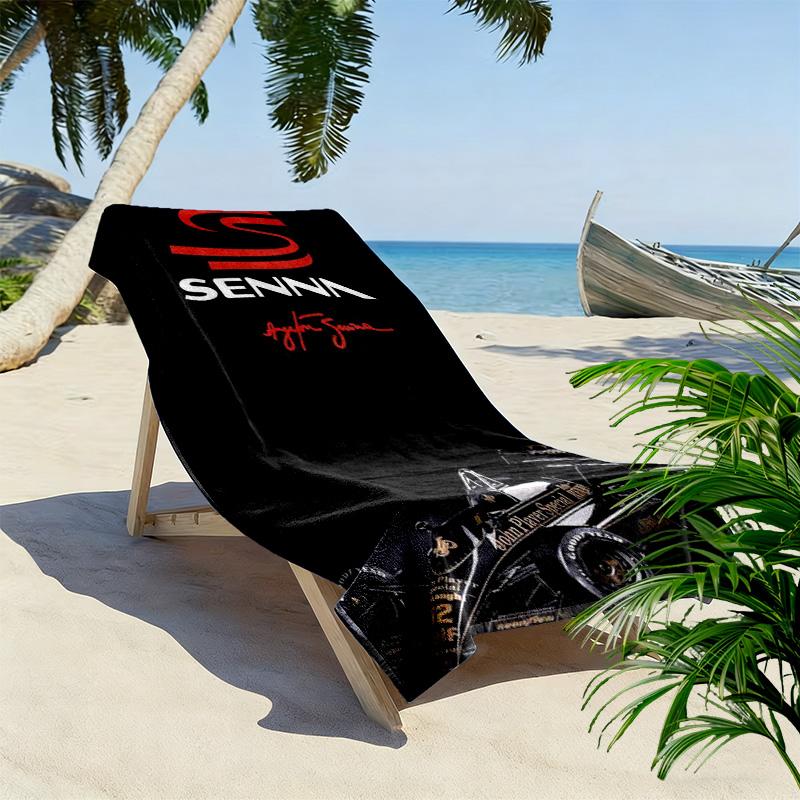 Ayrton Senna Racing 2D Flat Print Beach Towel, Large Soft Quick Dry Towel for Beach Camping Swimming.NSTJ0928193