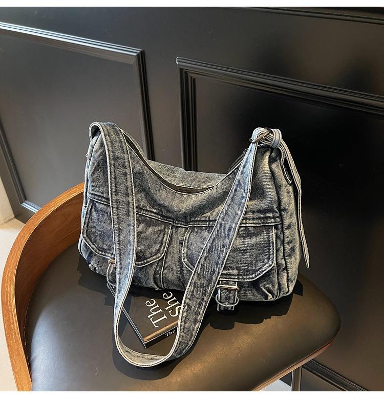 Denim Bag Women's New Trendy Fashion Tote Bag Shoulder Bag Large Capacity Messenger Bag