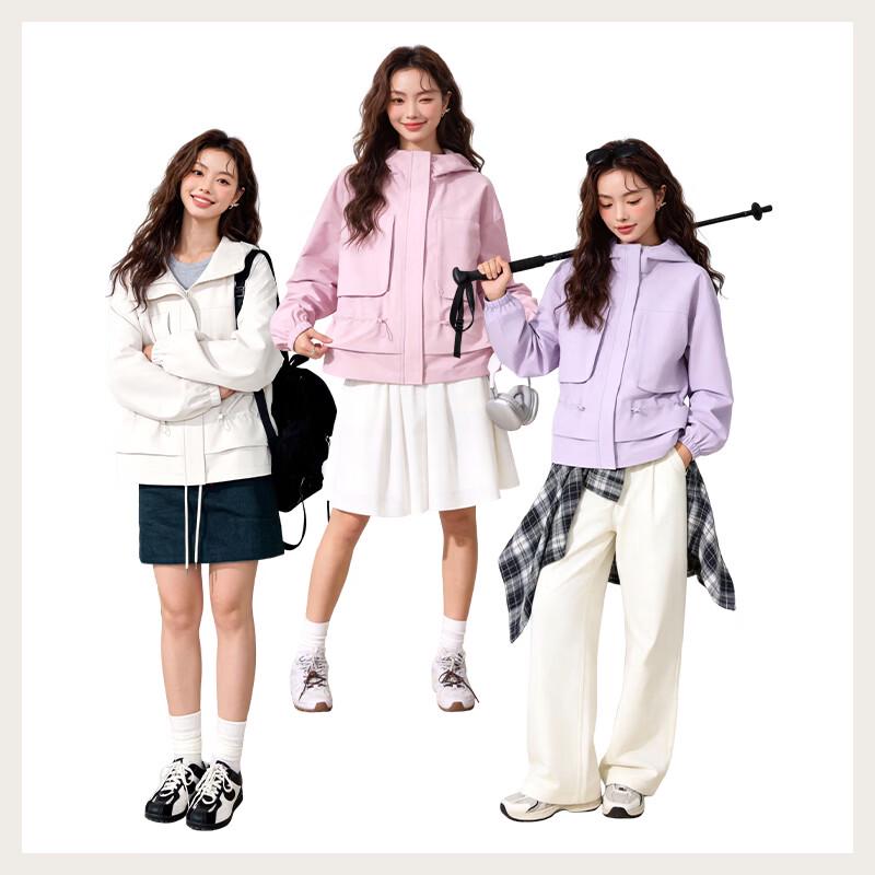 MJ STYLE Women's Casual Hooded Workwear Jacket