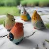 Hand-Carved Bird Sculpture Solid Wood Ornaments Miniature Desk Decor for Home Study Office Room Cute Gift for Bird Lovers