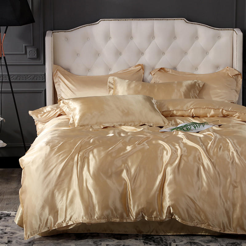 

Summer Smooth Satin Duvet Cover No Pillowcases Comfy Shiny Couple Bed Quilt Cover Nordic Double Bed Sheet 150 220x240 150x200cm 1PC