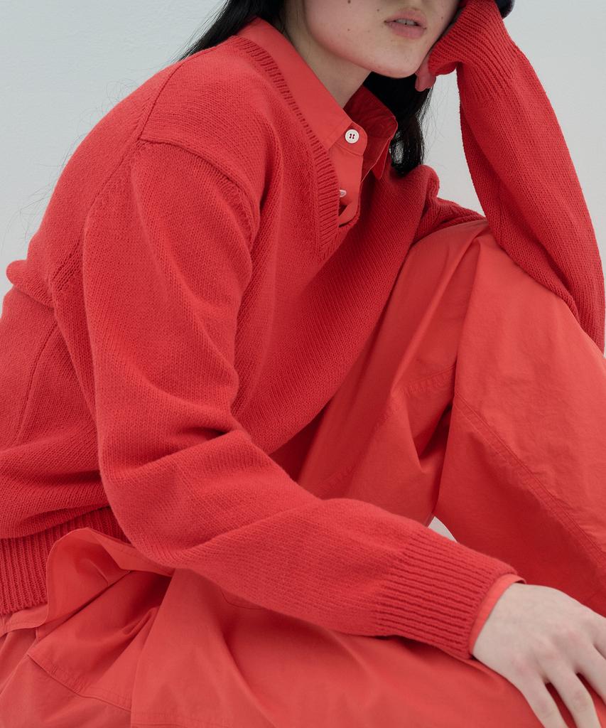 Jeonggamseutyudio Cotton V Neck Knit_5 Color
