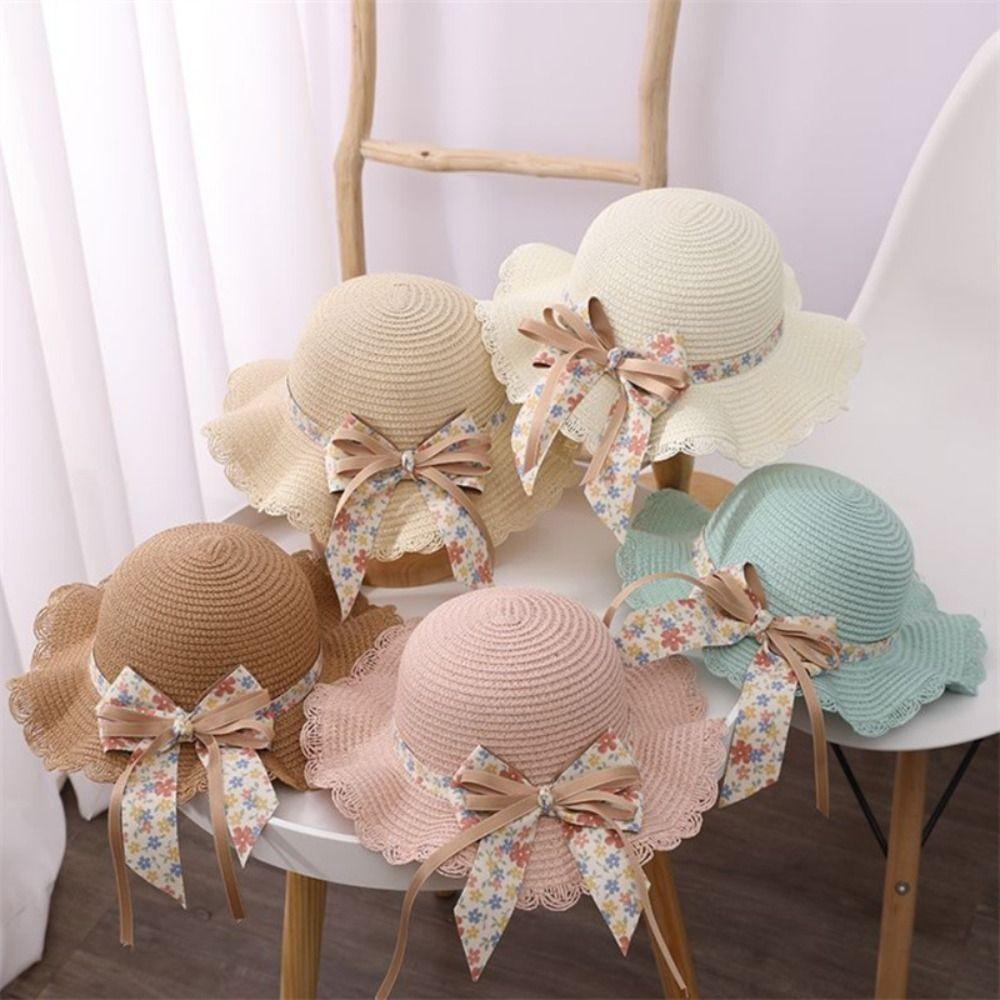 Cute Sun Hat Breathable Handbag Outdoor Kids Straw Hat Bag  Children Girls