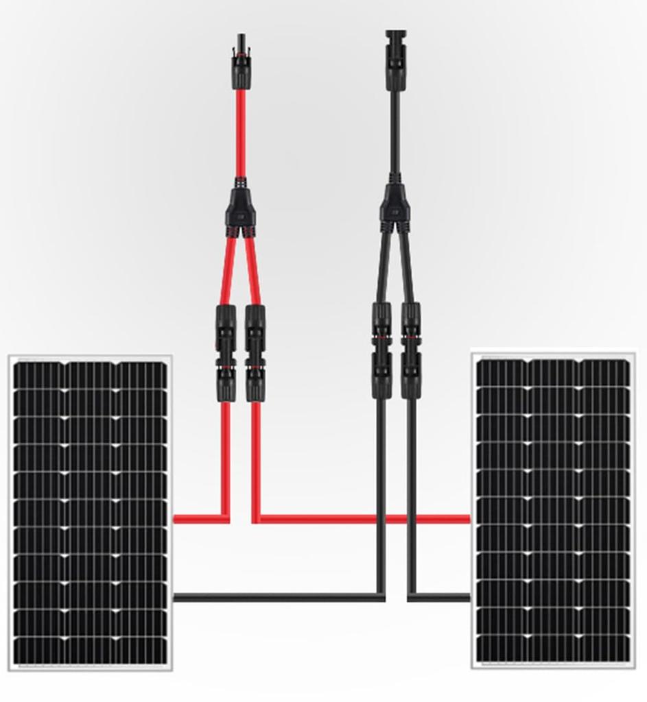 1/2pairs Solar Connectors Y Branch Upgraded Solar Panel Connector Cable Adapter Cable Wire Plug Tool Kit for Solar Panel