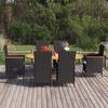 Day and Night - Day and Night Garden Dining Set 7 Pieces Black Synthetic Rattan