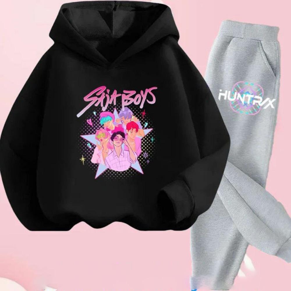 KPop Demon Hunters Printed Children's Clothing Y2K Hoodies+Pants Sports Sets KPop Demon Hunters Korean  Hoody Suit