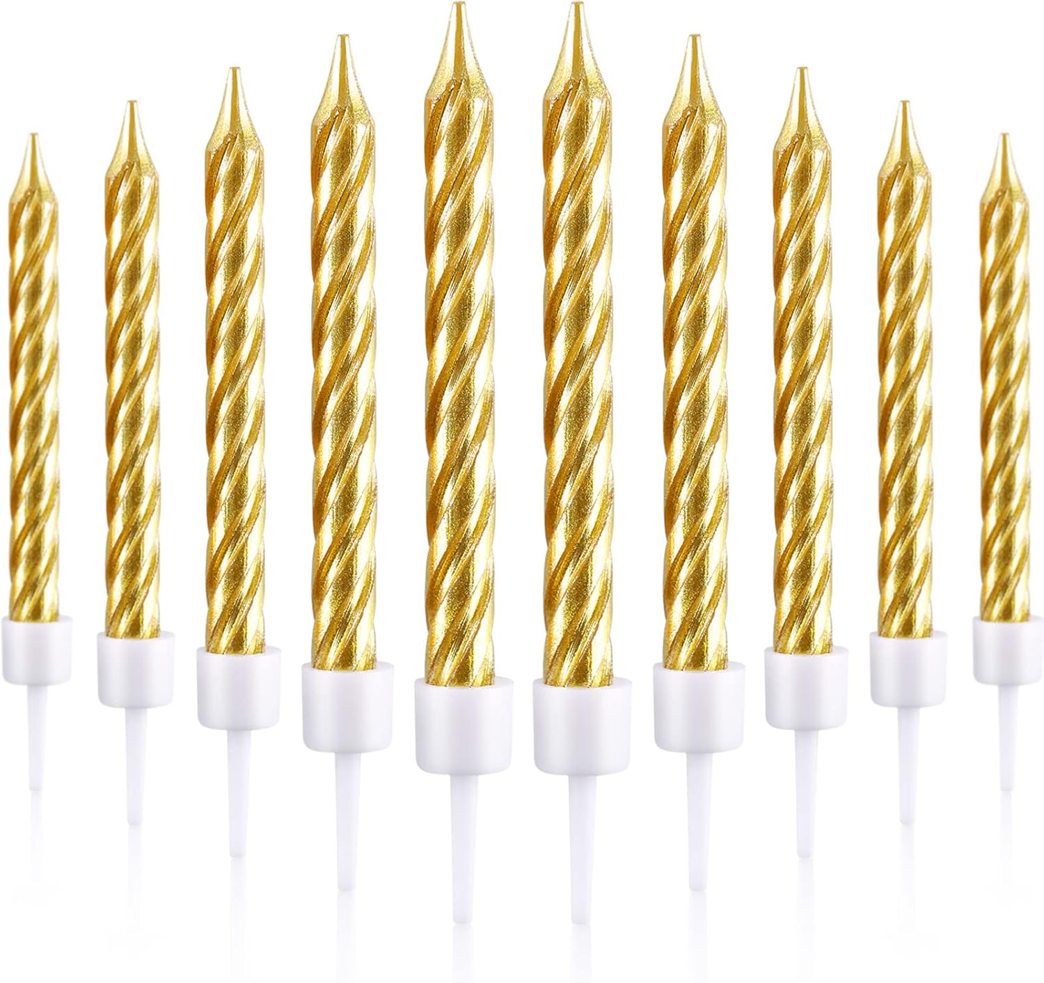 

10 штук спиральных свечей для торта в подсвечниках, металлические свечи для кексов, короткие, тонкие, для украшения торта на день рождения, свадьбу, вечеринку