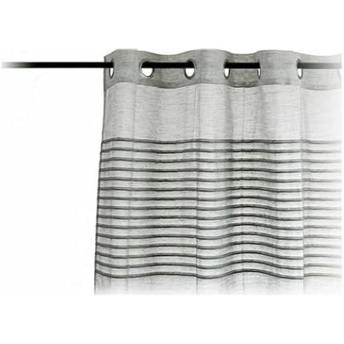 Rideaux - Gift Decor - Lot De 6 - Gris Clair - 140 X 260 Cm - Œillets - Contemporain