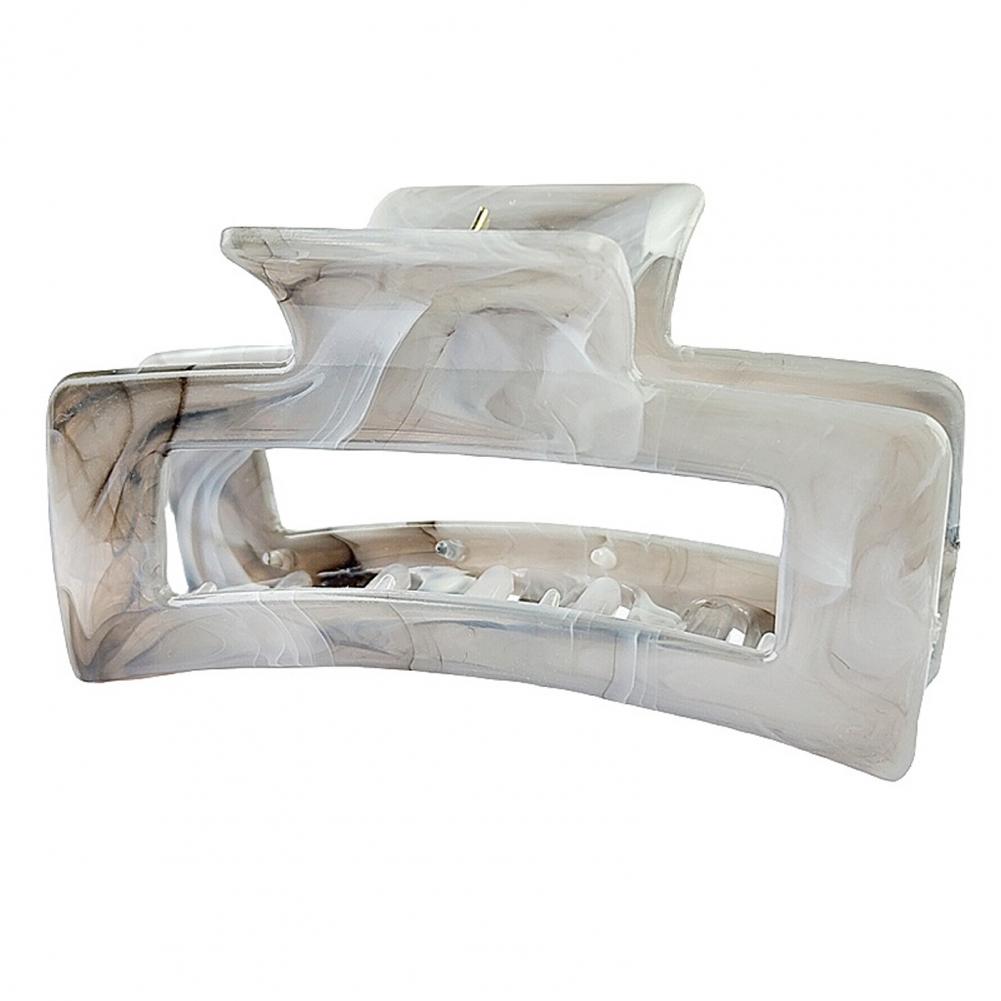 Women Hair Claw Hollow Geometric Rectangle Colorful Cloud Pattern Hair Clip Strong Grip Back Head Shark Clip