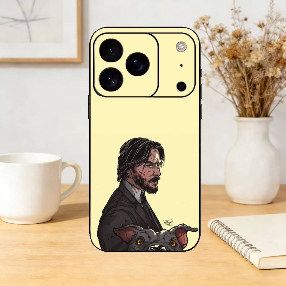 K-Keanu R-Reeves John Wick Phone Case For iPhone 17,16,15,14,13,12,11 Plus,Pro,Max,Mini Silicone Black Soft Cover