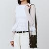 Pleatsmama Mini Crossbow Bag Black Brown Glitter
