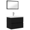 Bathroom Furniture Set 3 Pcs Black Oak Effect Particleboard