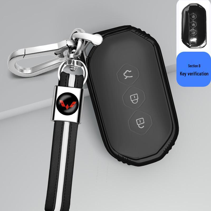 Transparent Full Wrap Key Case for Wuling Hongguang MiniEV/S3/New Hongguang Plus Journey
