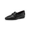 Krazing Pot Sheepskin Round Toe Low Heels Summer Shoes Big Size 42 Retro Fashion Metal Buckle Women Deep Mouth Pumps