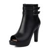Fashion Fashion Women Platform Ankle Boots Sexy Peep Toe High Heel Boots Pumps Female Buckle Zipper Summer Boots Black White Pink 32-43
