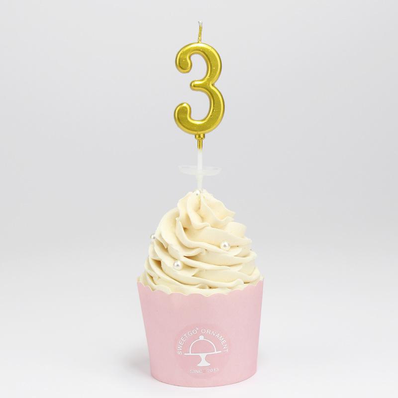 Gold Number Candles (0–9) – Multi-color Smokeless Birthday Set in PVC Box.