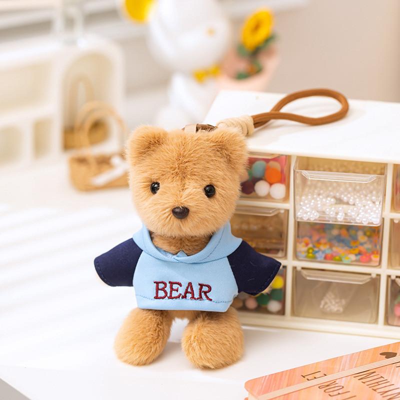 Dress Hoodie Teddy Bear Keychain Plush Toy Stuffed Doll Bag Decoration Gift