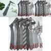 Gray Stripe Necktie With Bow Tie Style For Adults Work School Or Daily Use