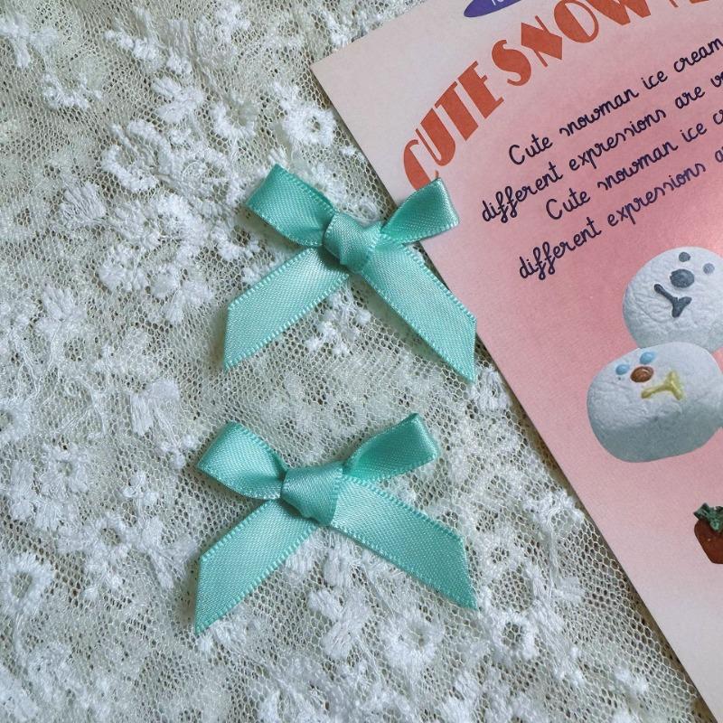 50/100 Pcs Fresh Pink Ribbon Bows Small Size Satin Ribbon Bow Flower Craft Decoration Handwork DIY Party Decoration