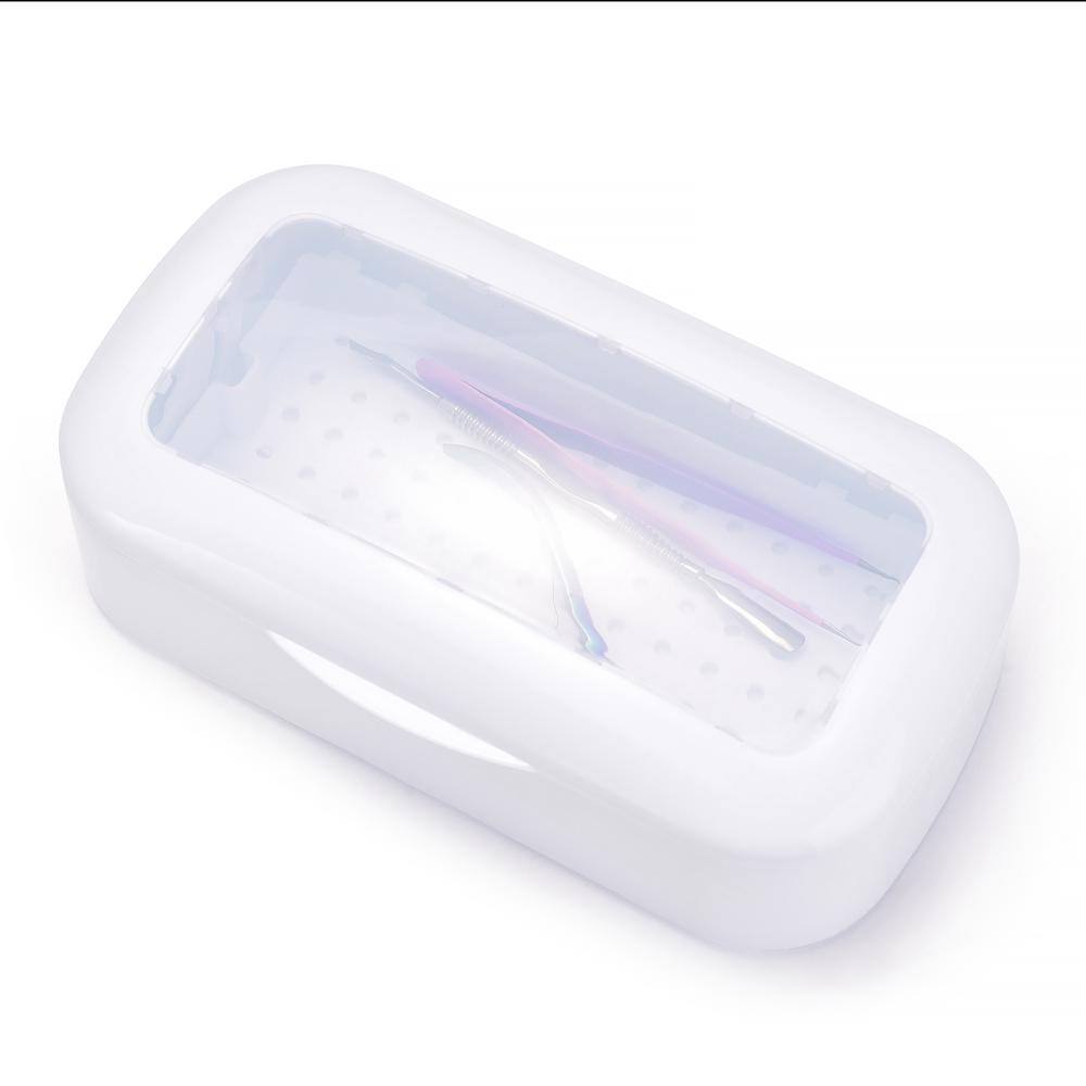 Nagelsterilisator Schale Polierkopf Desinfektionsbox Nail Art Salon Klar Staubdicht Organizer Aufbewahrungskoffer für Manikürewerkzeug