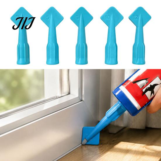 Window Door Gap Filler Tool 5Pcs Caulk Tip Tools, Caulking Tips Set with Nozzle Adapter, Plastic Seal Dresser for Home Improvement Applicator Reusable