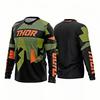 2026 Thor Maglia da Downhill per Uomo a Manica Lunga Traspirante per Mountain Bike Off-Road Maglia da Ciclismo per Percorsi