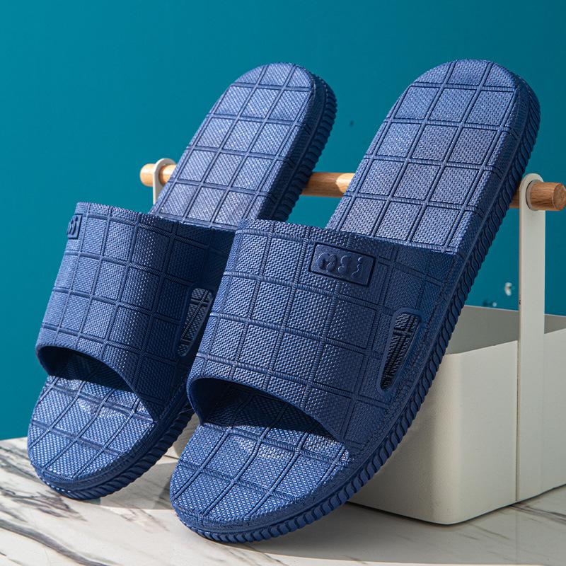 

Пользовательские новые летние толстые подошвы с мягкой подошвой для дома, пары, ванной, нескользящие уличные тапочки для мужчин 44-45 темно-синий