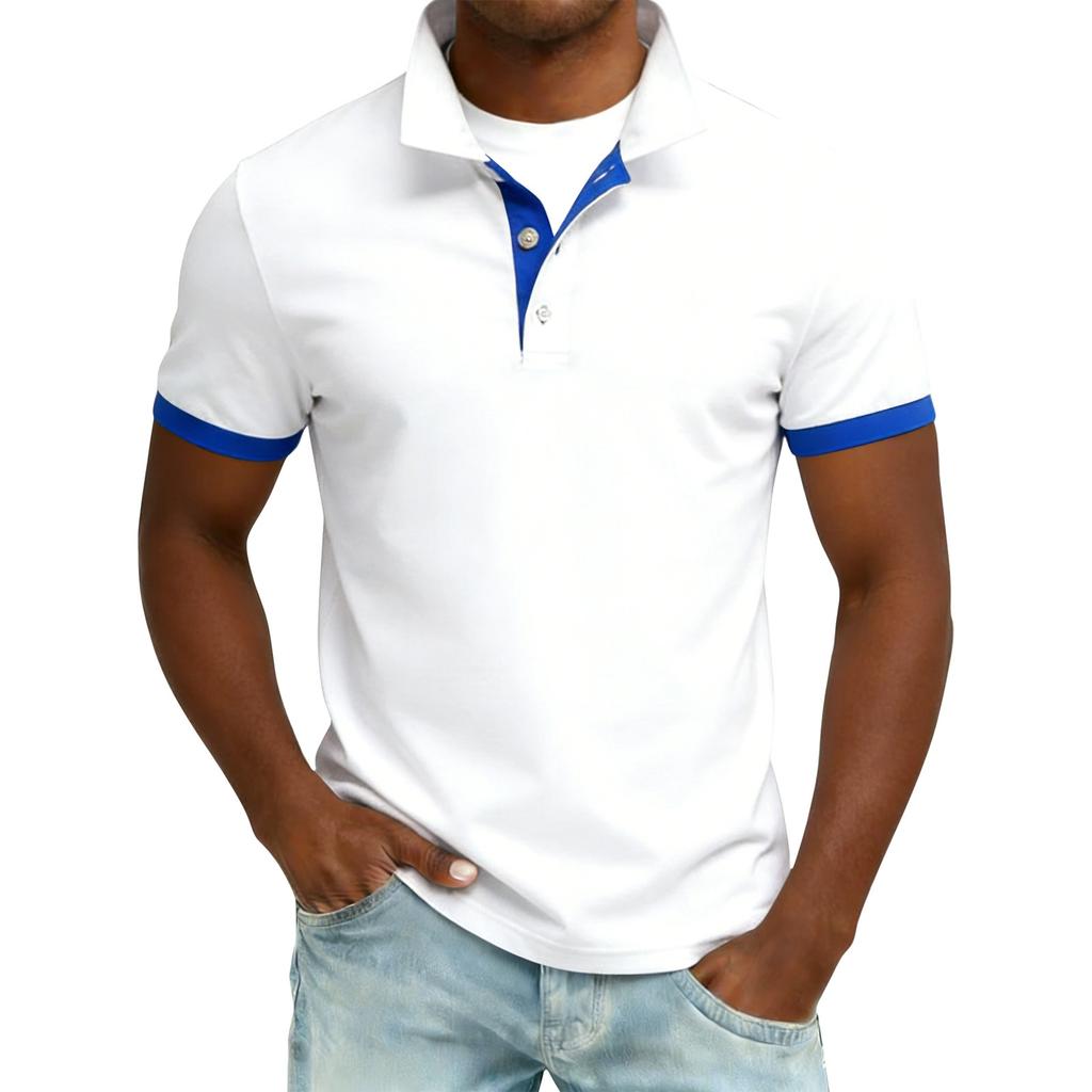 Men's Summer Button Lapel Loose Short Sleeve Top Men's Casual Fashion Top